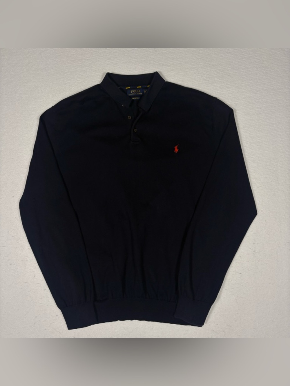 Polo Ralph Lauren Men's Navy Blue Long Sleeve Polo Shirt Size XL #T0156